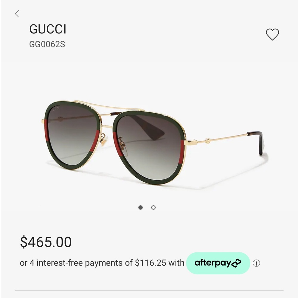 gucci aviator sunglasses red & green